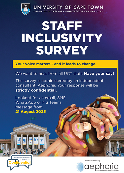 UCT Staff Inclusivity Survey Poster - English - Cover