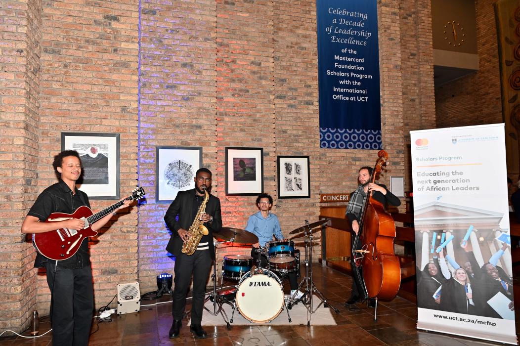 Jazz band during concert