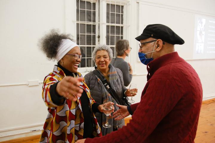 Visitors of the "it is the gathering of the elders" exhibition