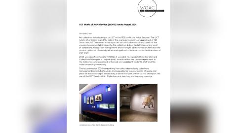 Cover of UCT Works of Art Collection Senate Report 2024