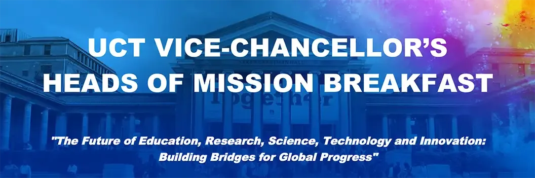 UCT Vice-Chancellor's Heads of Mission Breakfast RSVP page banner