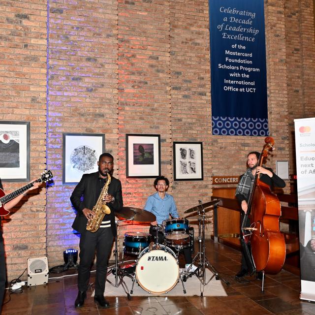 Jazz band during concert